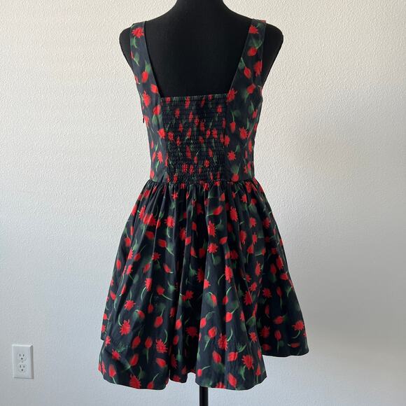 J Crew Fit And Flare Mini Dress In Painted Daisy Print Size 4 - Picture 3 of 13